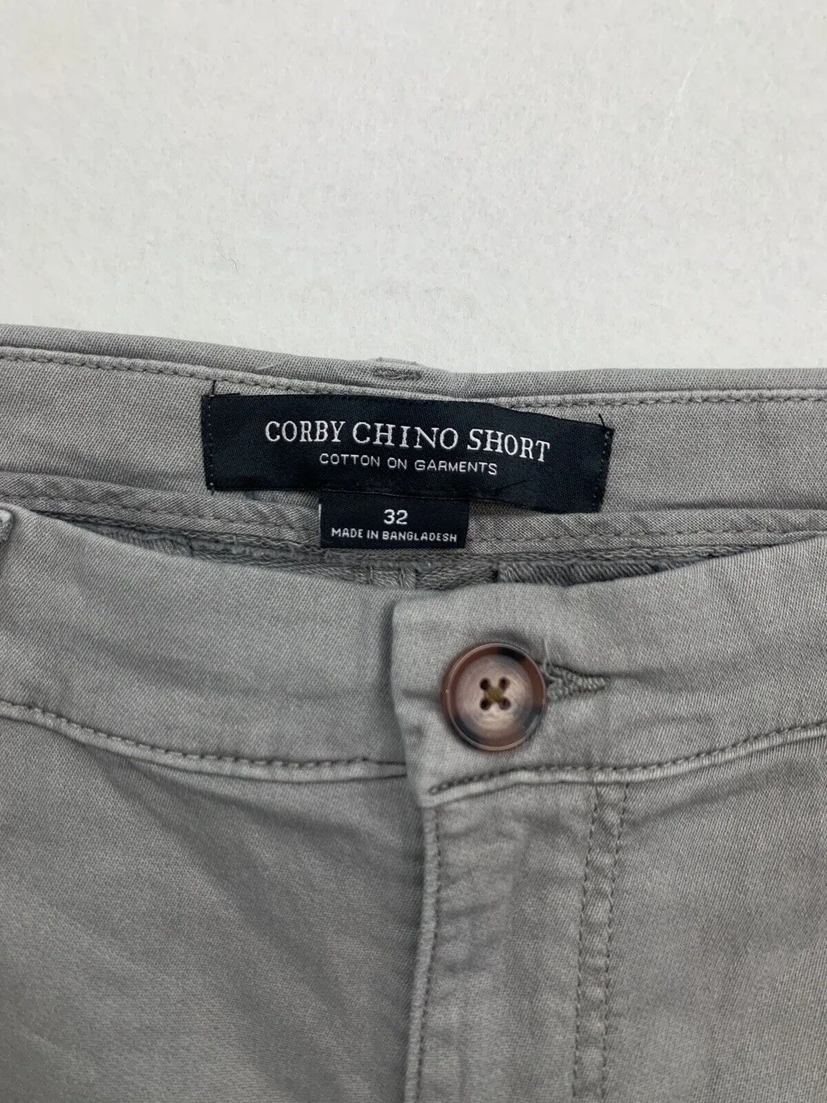 Cotton-On Corby Chino Short Men’s Grey Shorts Size 32