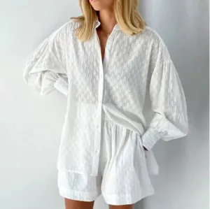 CozyChic™ | Women's Co-ord Set | Button-Up Shirt & High-Waisted Shorts in Breathable Relaxed Fit Fabric