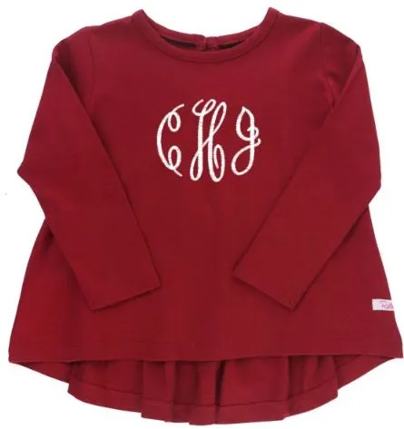 Cranberry Long Sleeve Bow-Back Top
