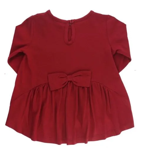 Cranberry Long Sleeve Bow-Back Top