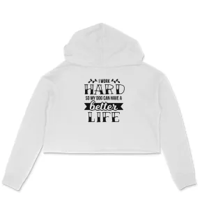 Crop Hoodie (Women) - Hardworking Pawrent (3 Colours)