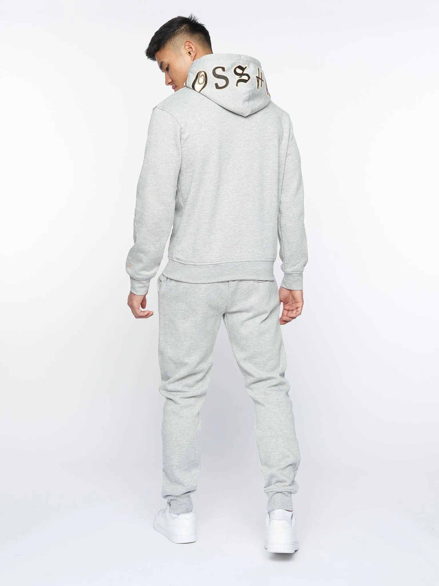 Crosshatch Doddington Hoodie Light Grey Marl