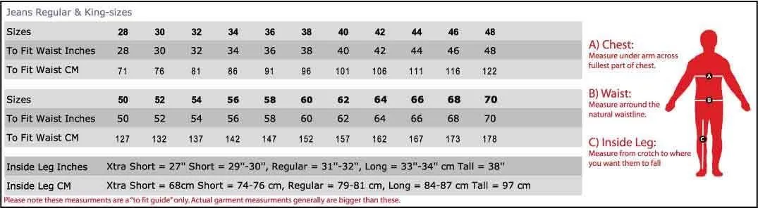 D555 Tapered Fit Stretch Jeans (Claude) In Black Waist 30" to 38"