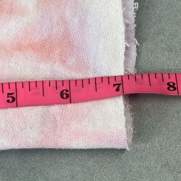 Danzy Womens XS Pink Orange Tie Dye Elastic Waist Sweat Shorts Casual Leisure