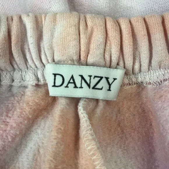 Danzy Womens XS Pink Orange Tie Dye Elastic Waist Sweat Shorts Casual Leisure