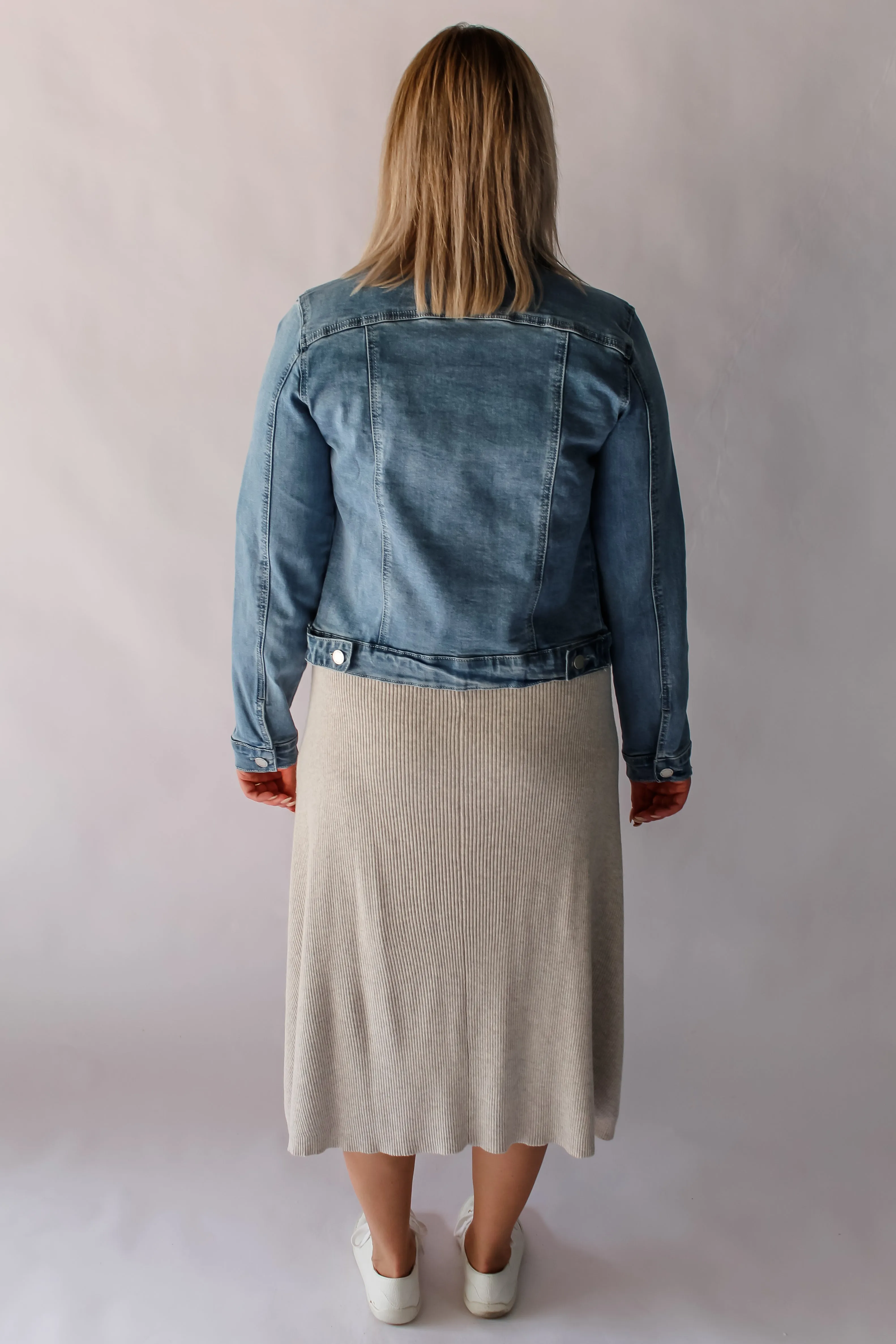 DARCEY DENIM JACKET - MID BLUE