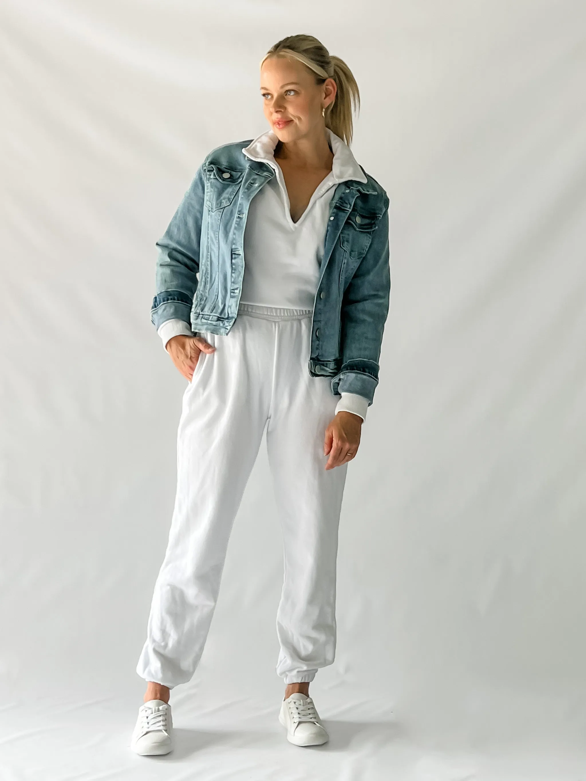 DARCEY DENIM JACKET - MID BLUE