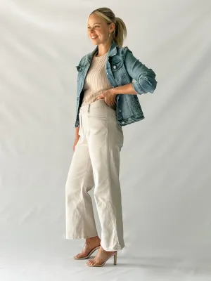 DARCEY DENIM JACKET - MID BLUE