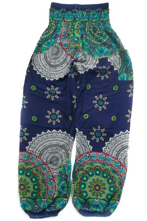 Dark Blue Star Mandala Harem Pants