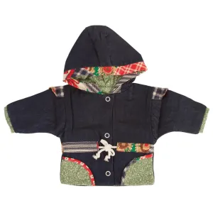 Dark Denim Lined Hooded Doll Jacket
