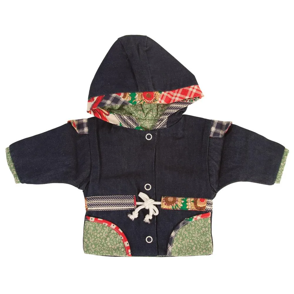 Dark Denim Lined Hooded Doll Jacket