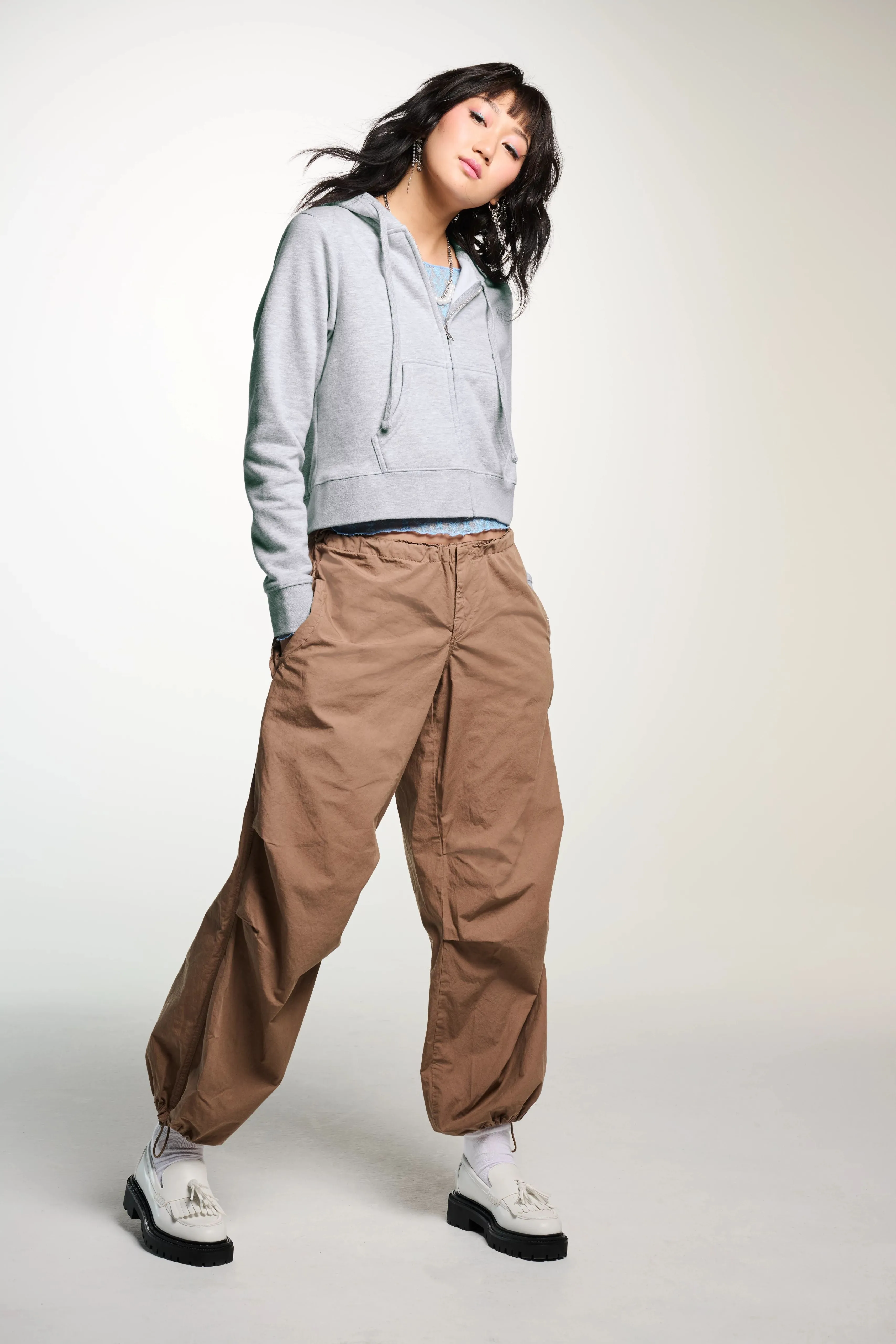 Delta Delta Delta Cropped Zip Up Hoodie
