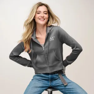 Delta Gamma Cropped Zip Up Hoodie