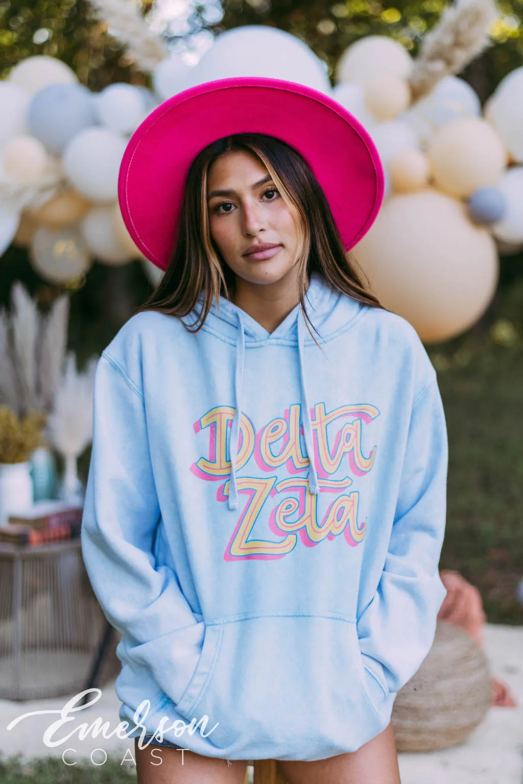 Delta Zeta Retro Mineral Wash Hoodie