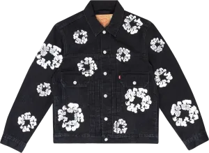 Denim Tears "Type 2 - All Over Wreath" Denim Jacket Black