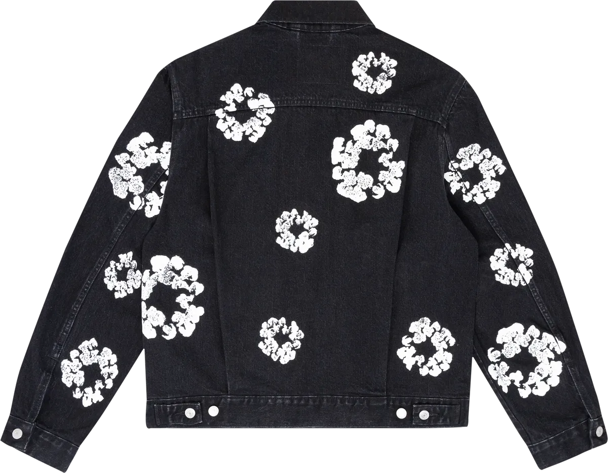 Denim Tears "Type 2 - All Over Wreath" Denim Jacket Black