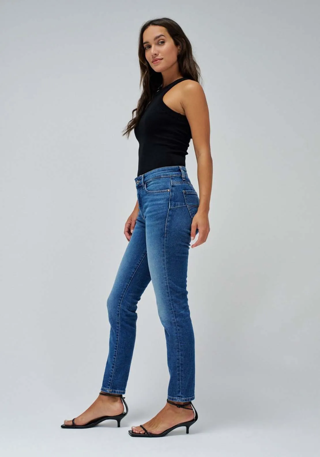 Destiny Cropped Skinny Jeans - Blue
