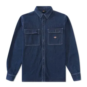 DICKIES JACINTO DENIM L/S SHIRT JACKET - RINSED INDIGO