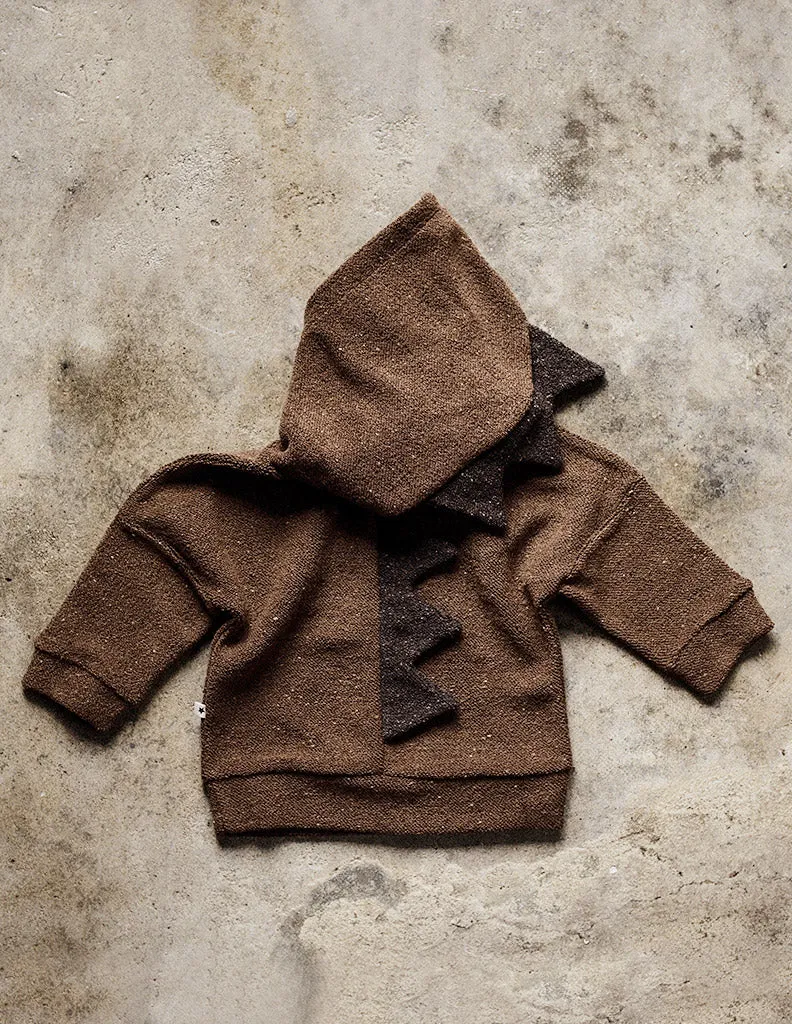 Dinosaur Hoodie Brown