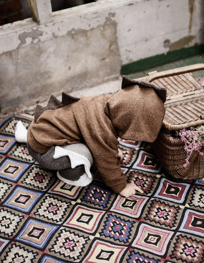 Dinosaur Hoodie Brown