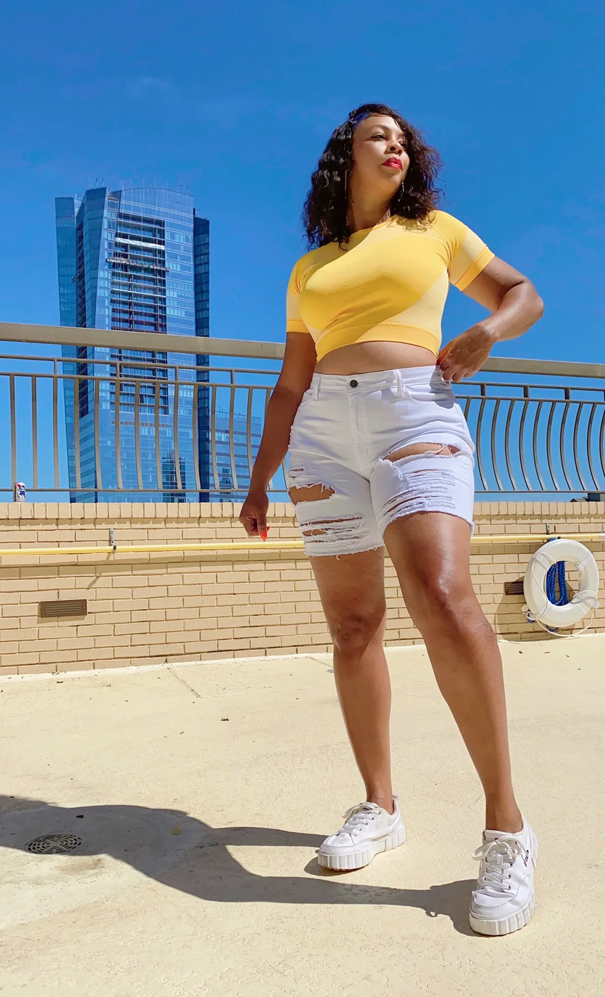 Distressed Bermuda Shorts Plus Sizes‼️