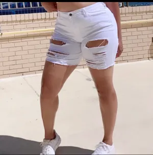 Distressed Bermuda Shorts Plus Sizes‼️