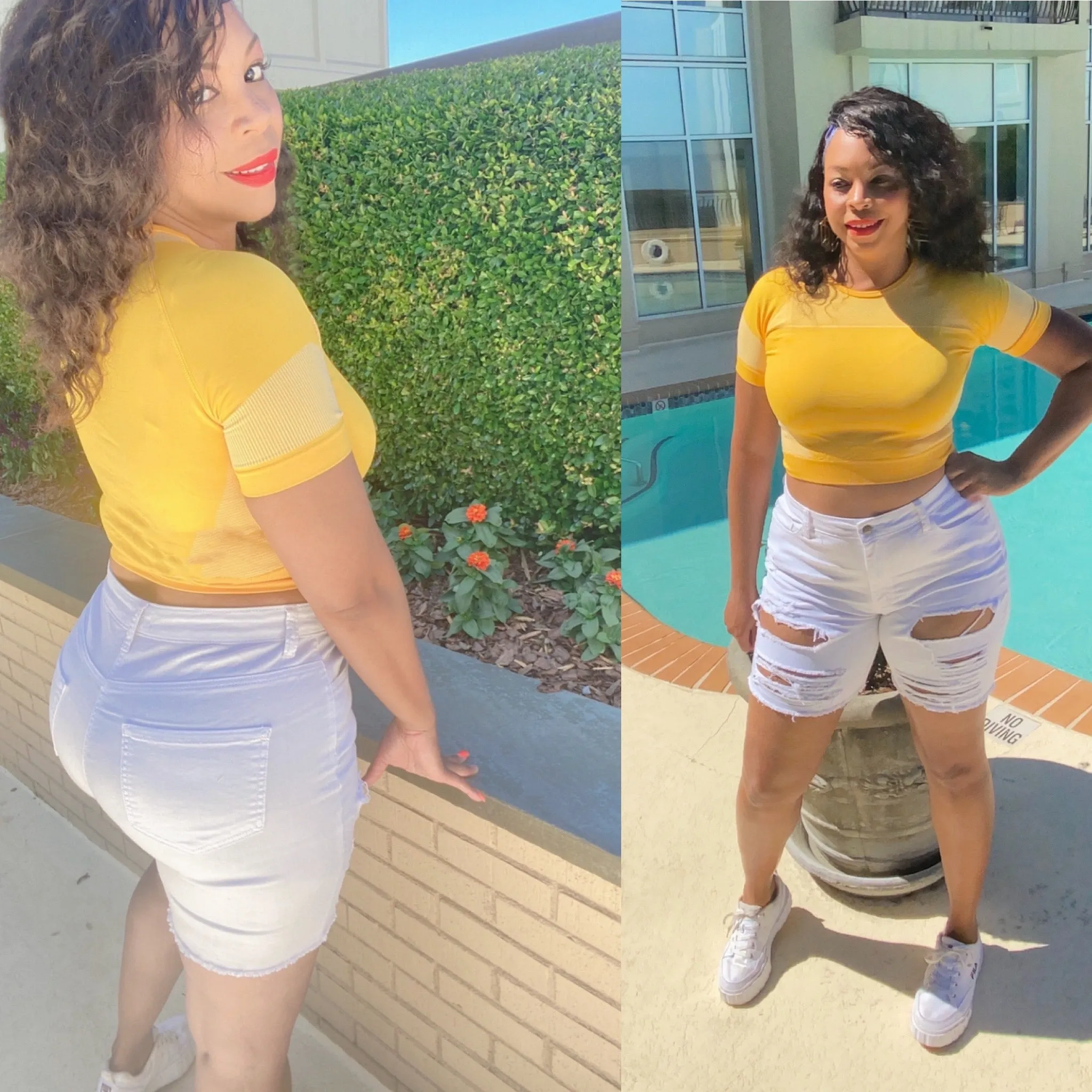 Distressed Bermuda Shorts Plus Sizes‼️