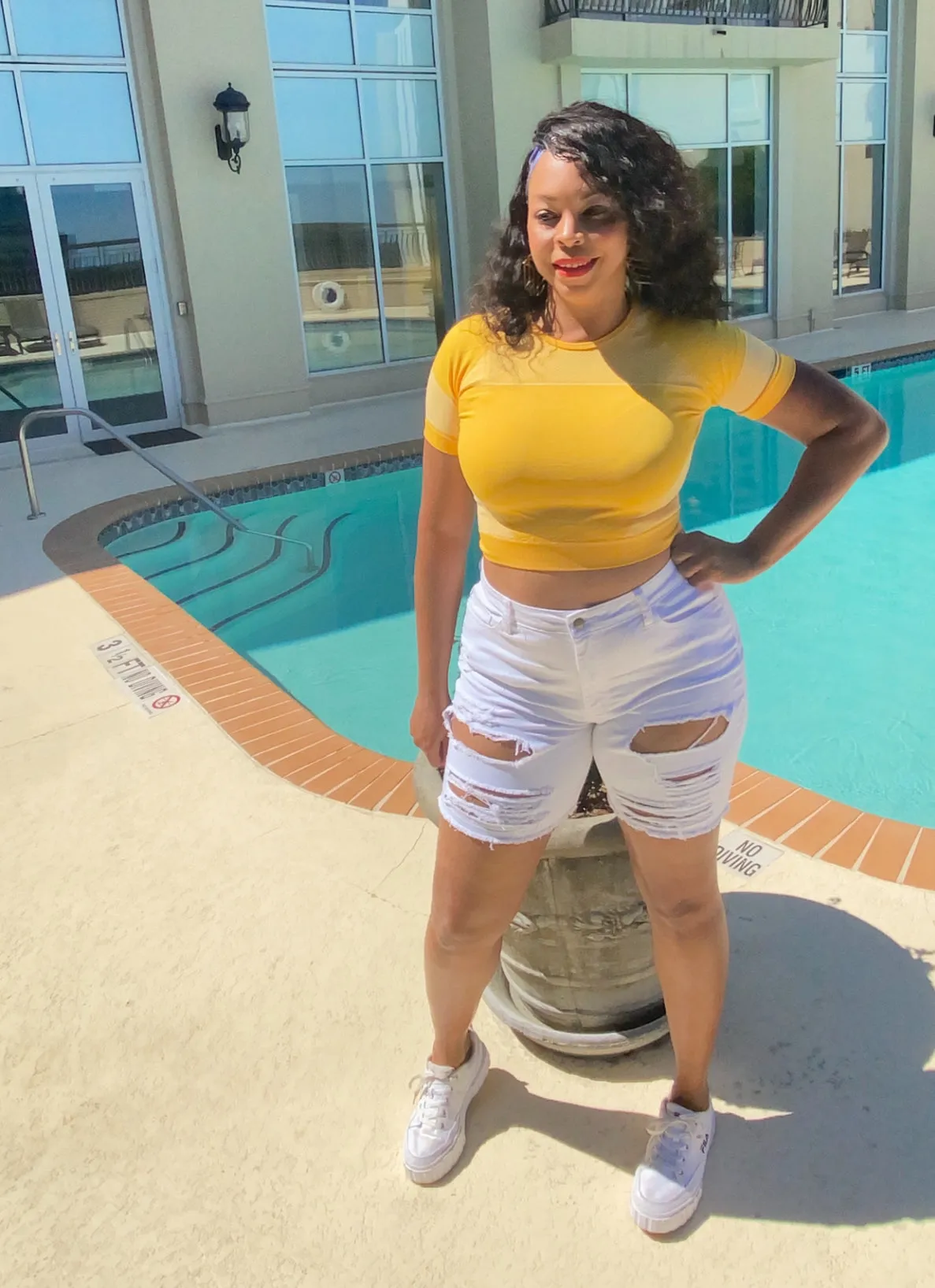 Distressed Bermuda Shorts Plus Sizes‼️