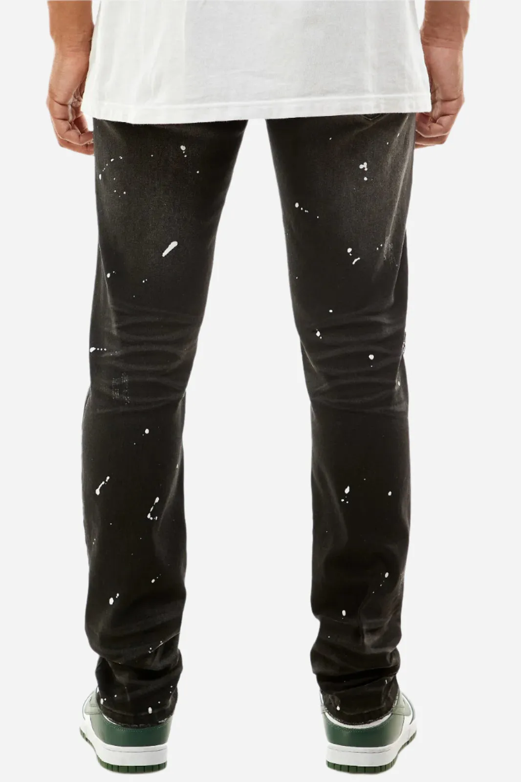Distressed Jeans W/Paint Splatter - Skinny Ripped Jeans