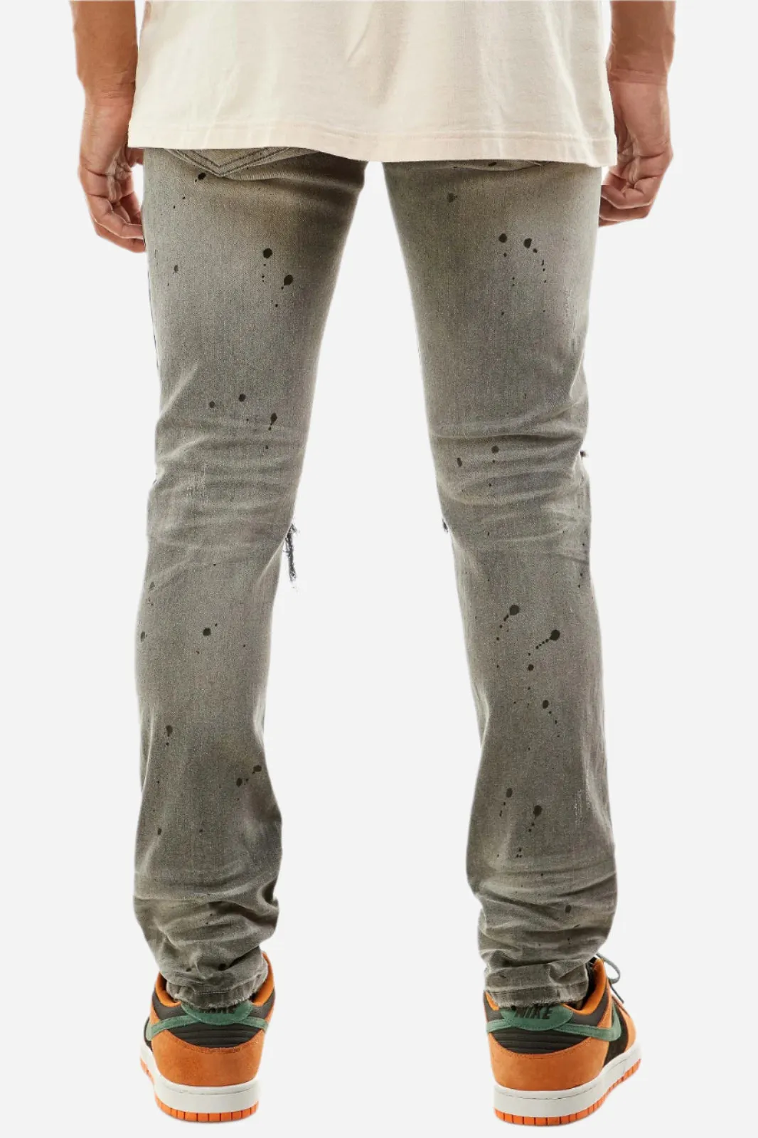 Distressed Jeans W/Paint Splatter - Skinny Ripped Jeans