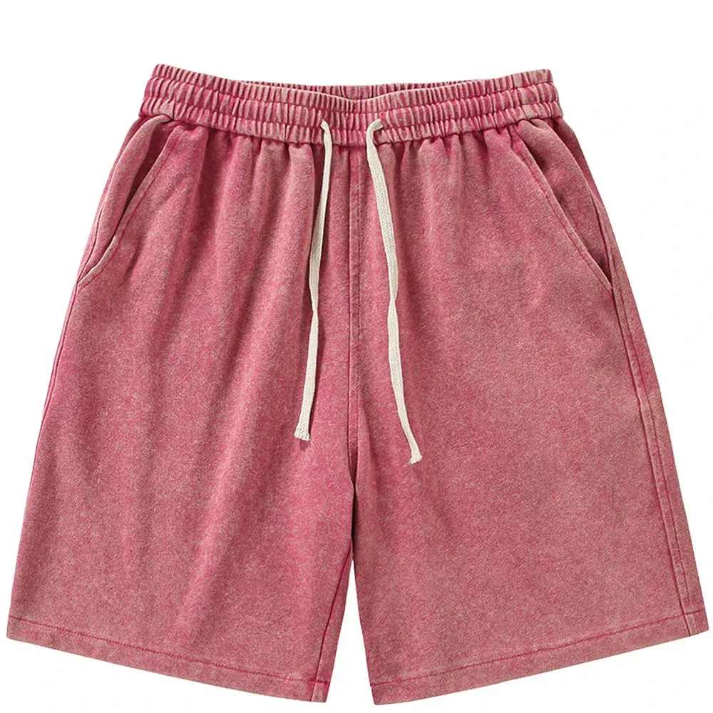 Distressed Summer Shorts Men Cotton Drawstring Harajuku Loose Sweatshorts Male Casual Short Pant Streetwear