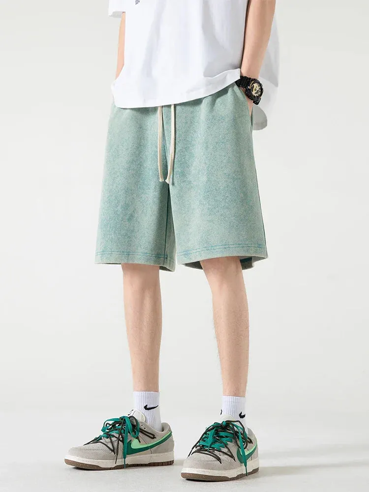 Distressed Summer Shorts Men Cotton Drawstring Harajuku Loose Sweatshorts Male Casual Short Pant Streetwear