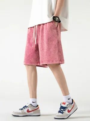 Distressed Summer Shorts Men Cotton Drawstring Harajuku Loose Sweatshorts Male Casual Short Pant Streetwear