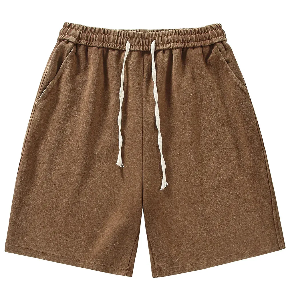 Distressed Summer Shorts Men Cotton Drawstring Harajuku Loose Sweatshorts Male Casual Short Pant Streetwear