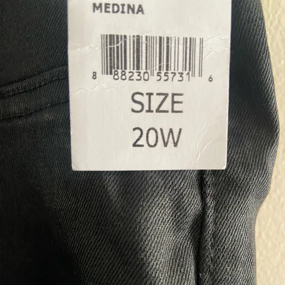 DL1961 Florence Skinny High Rise Leather-like Black Jeans 20W NWT