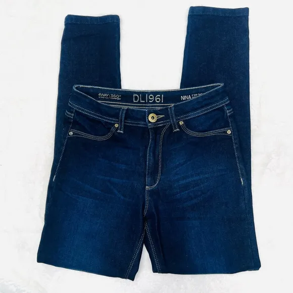 DL1961 Premium Denim Nina Super High Rise Skinny Jeans Dark Wash Size 26