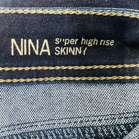 DL1961 Premium Denim Nina Super High Rise Skinny Jeans Dark Wash Size 26