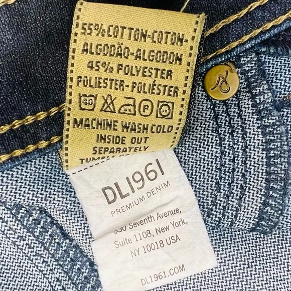 DL1961 Premium Denim Nina Super High Rise Skinny Jeans Dark Wash Size 26