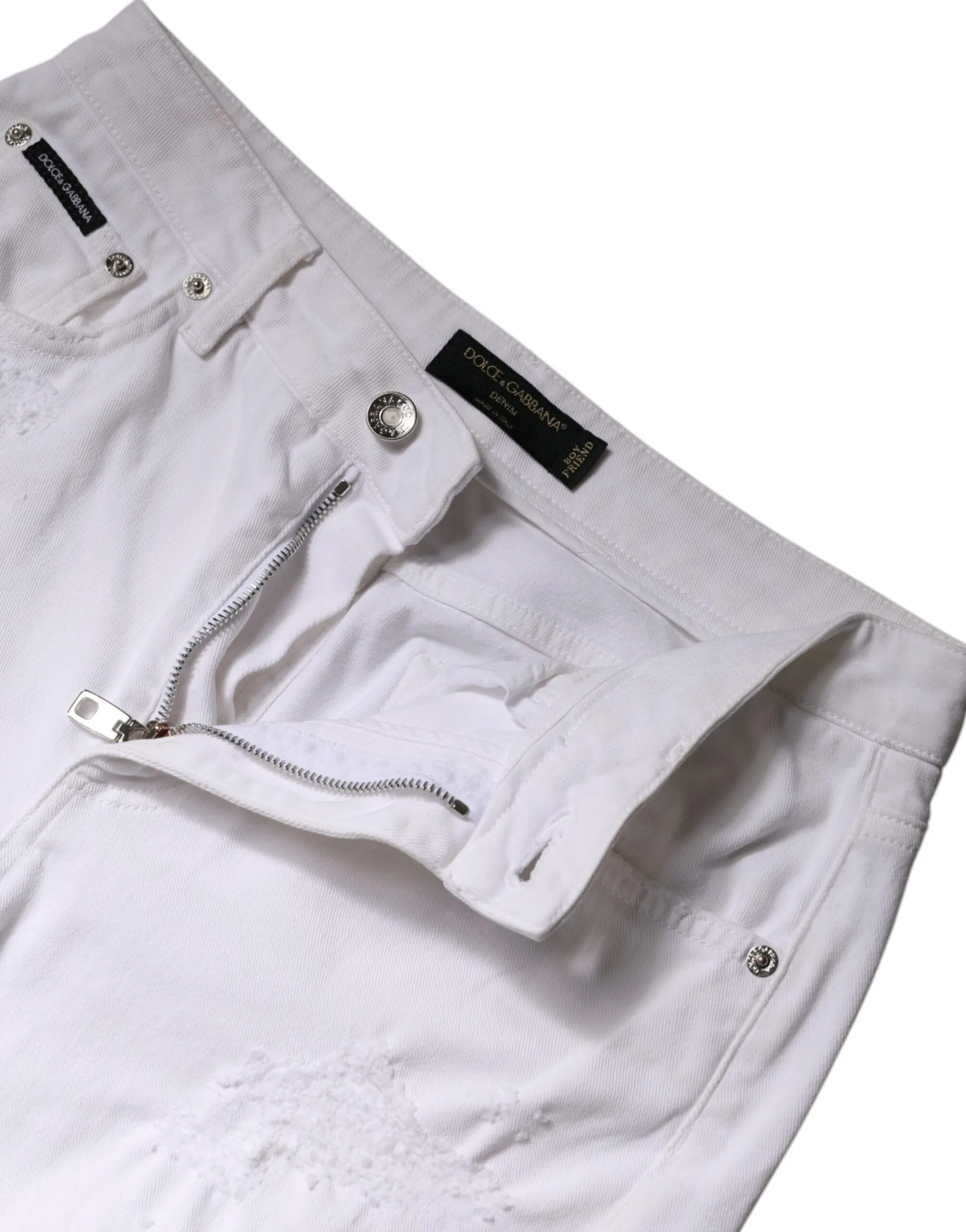Dolce & Gabbana White Cotton High Waist Skinny Denim Jeans