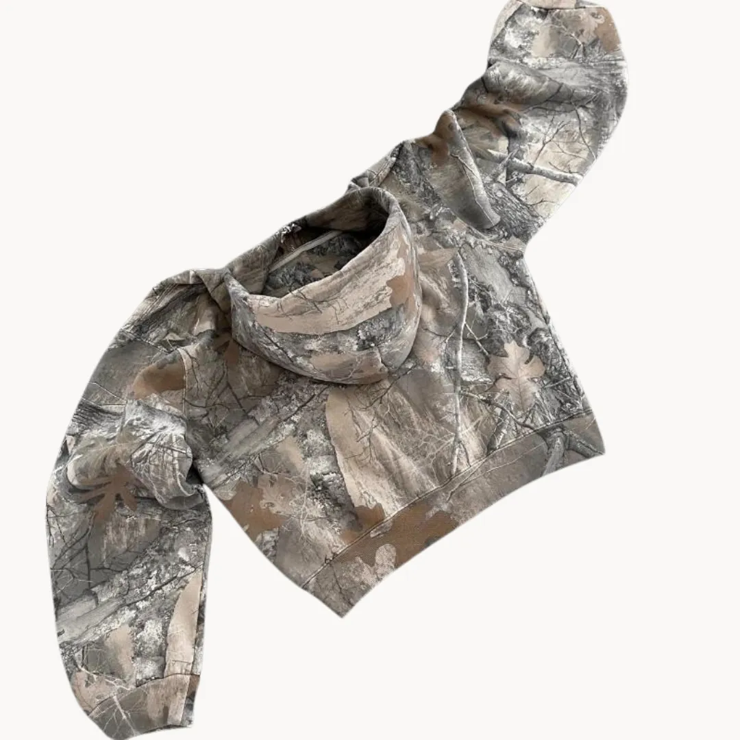 Drayven | Mens Camo Zip-Up Hoodie or Jumper with Camouflage Print – Urban Streetwear or Hunting Style Sweatshirt