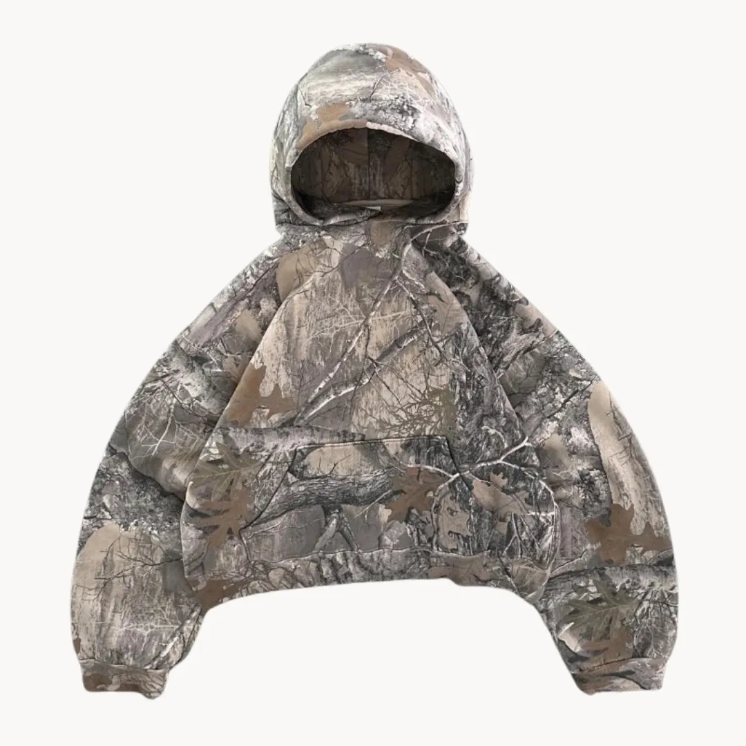 Drayven | Mens Camo Zip-Up Hoodie or Jumper with Camouflage Print – Urban Streetwear or Hunting Style Sweatshirt