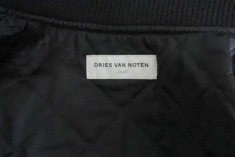 Dries Van Noten Leopard Print Metallic Bomber Jacket W/ Faux Fur Sleeves Sz Small