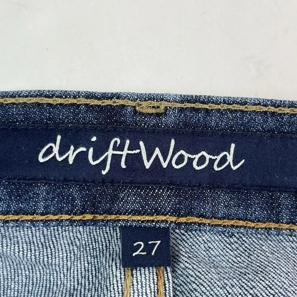 Driftwood Floral Embroidered Skinny Jeans 27 Low Rise Y2K Boho Hippie Grunge