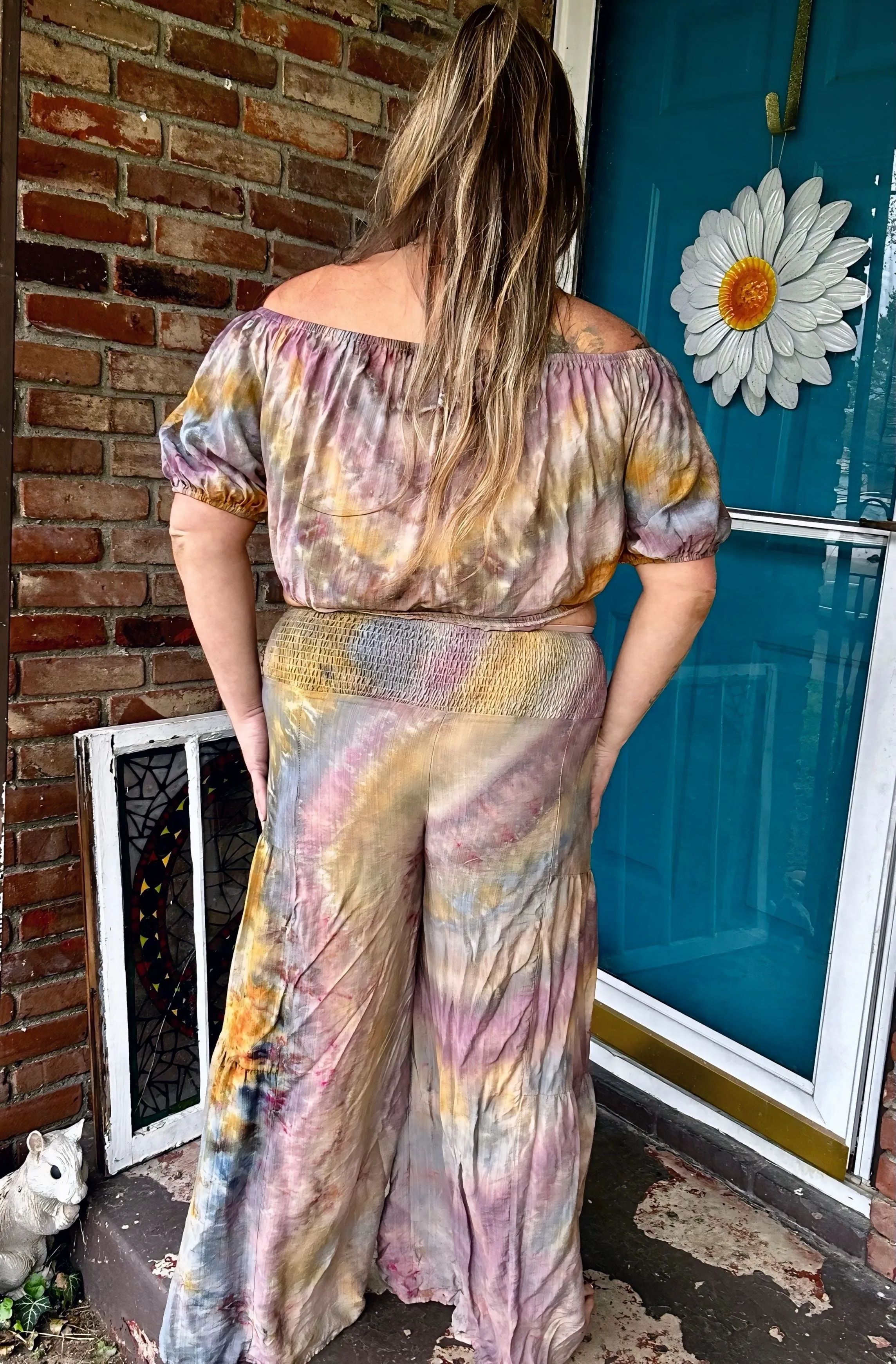 Earthy Large/XL 2 pc set with flowy pants