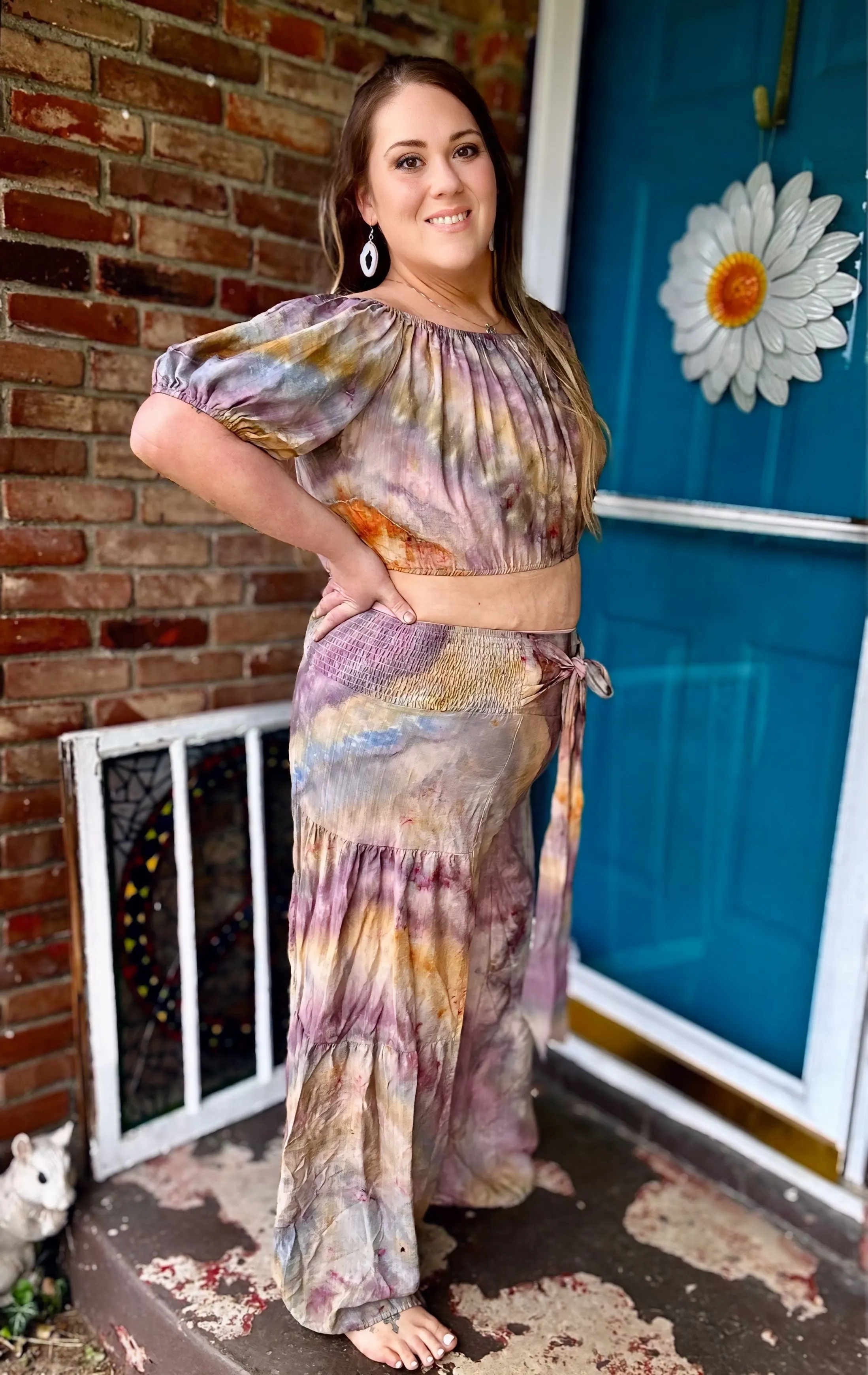 Earthy Large/XL 2 pc set with flowy pants