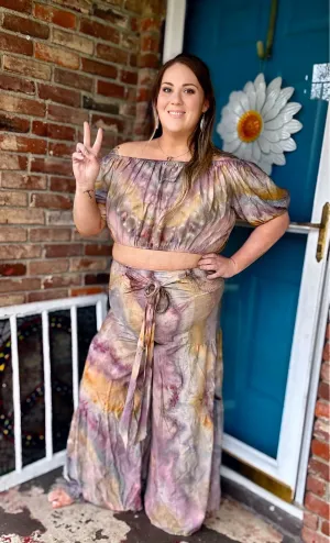 Earthy Large/XL 2 pc set with flowy pants