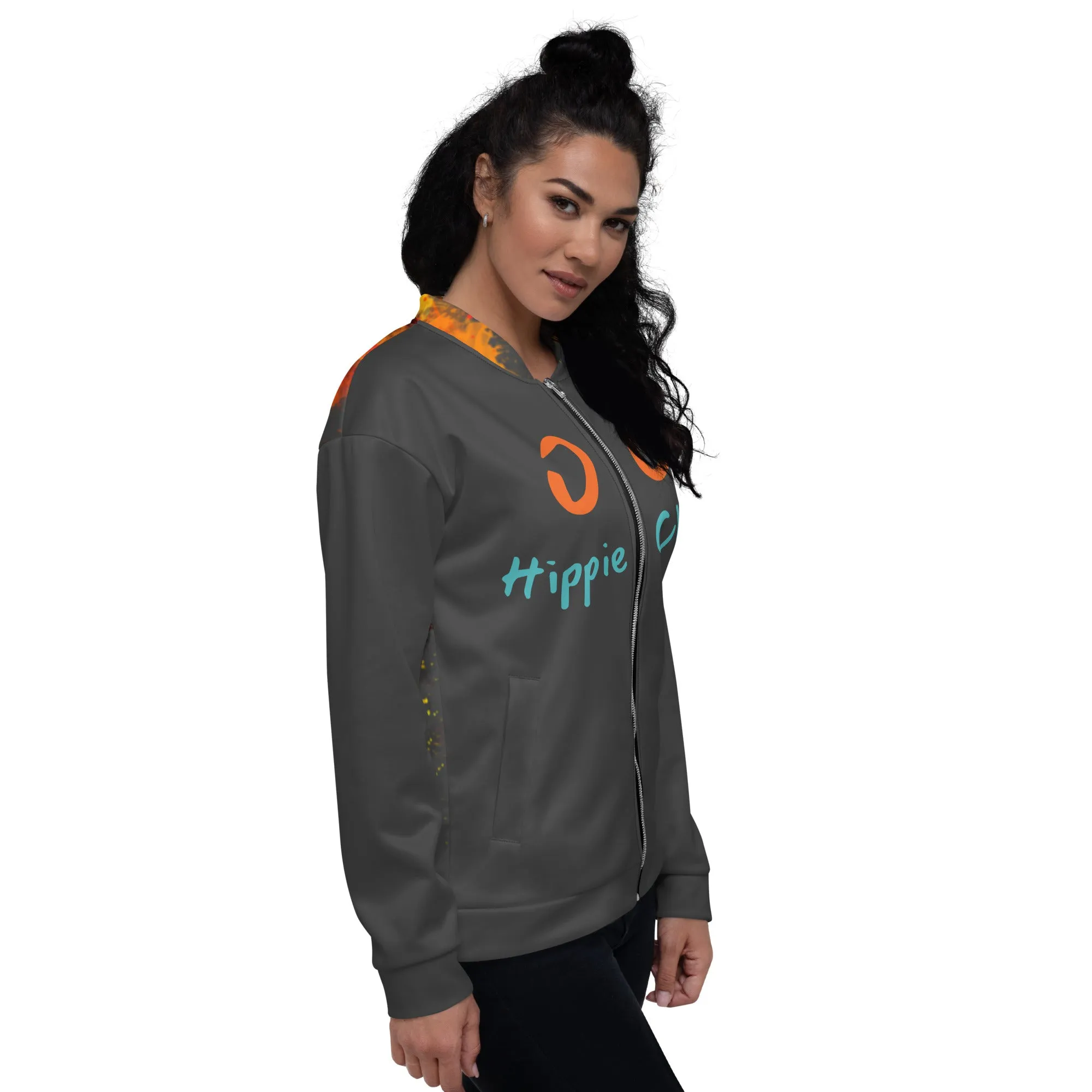Eclipse Bomber Jacket - OG Hippie Chick (large Lion on back)