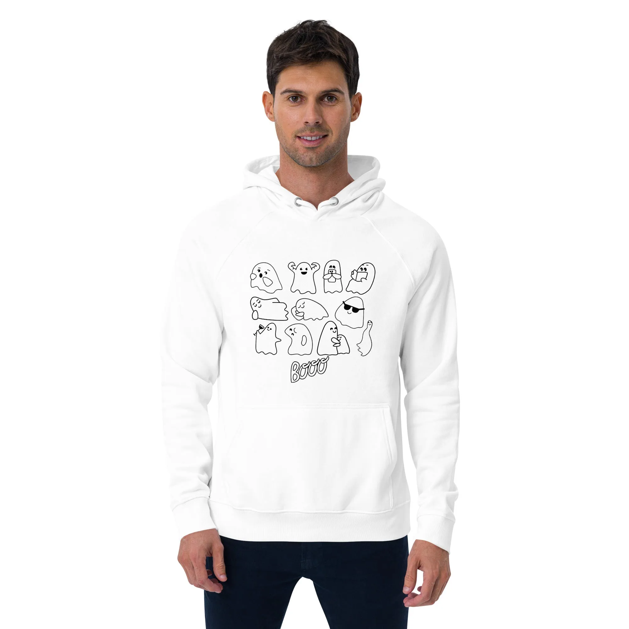 Eco Raglan Hoodie Unisex - Ghost