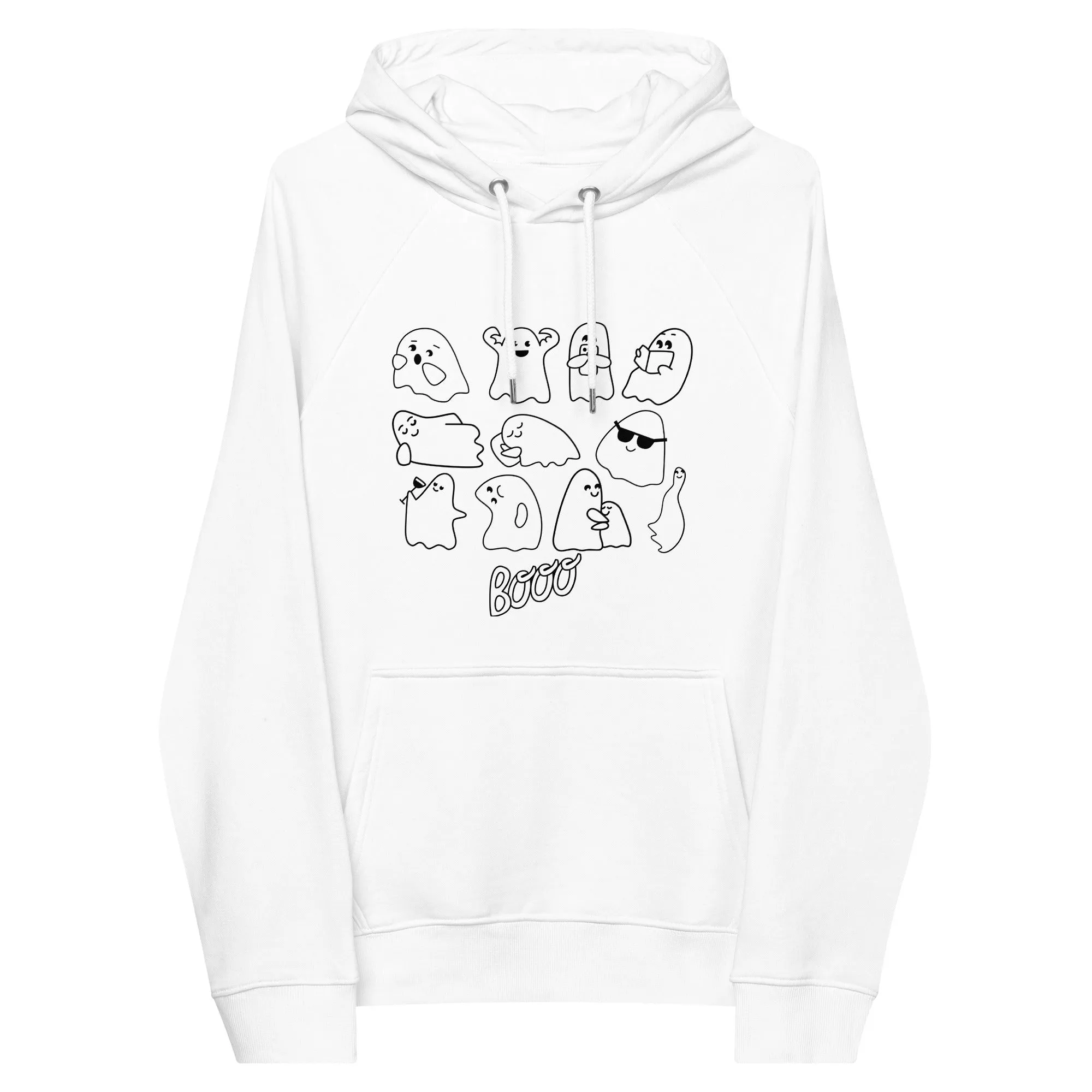 Eco Raglan Hoodie Unisex - Ghost