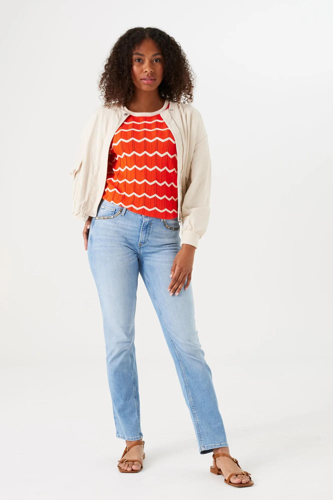 Ecru Bomber Style Jacket